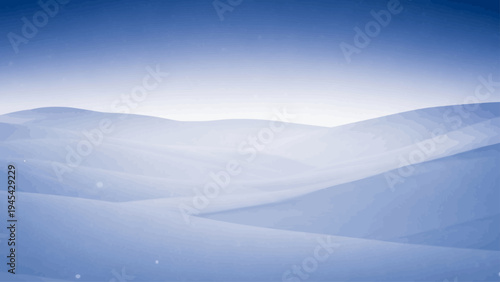 Snowy Landscape with Rolling Hills and Sky.