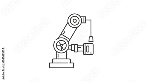 Industrial robotic arm mechanical device illustration.
