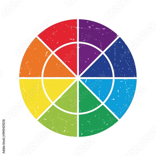 Color Wheel with Grunge Texture
