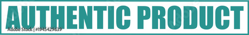 Authentic product label in teal color on white background