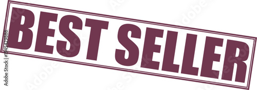 Best seller stamp label icon with purple text and border