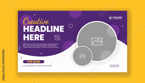 Corporate business banner and video thumbnail template design with modern social media cover banner style, website banner advertising layout, editable marketing template for digital promotion