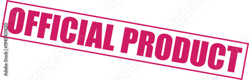 Official product stamp seal logo with pink letters and border