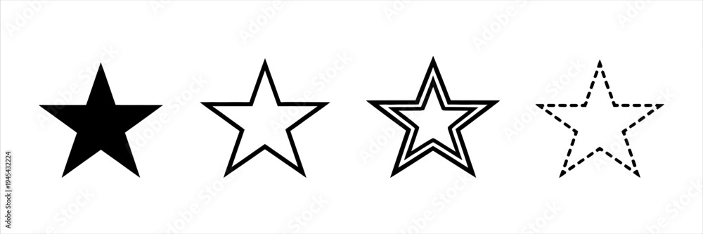 Obraz premium Diverse Star Icons Collection for Ratings and Achievement Designs