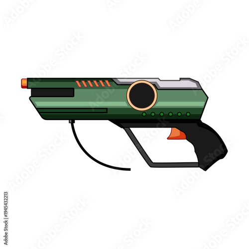 Futuristic laser toy gun design for children engaging in interactive shooting games, offering vibrant colors and a bold, playful appearance for active entertainment
