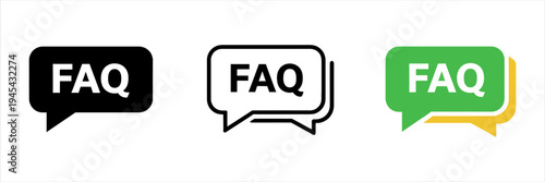 Essential frequently asked questions vector icon collection for website navigation