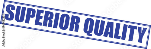 Superior quality stamp label graphic with blue text and borders