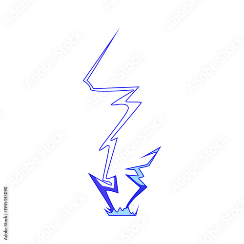 Stylized blue lightning bolt illuminating the surrounding area with a dynamic visual impact, symbolizing power, electricity, and sudden surge of energy