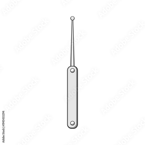 Specialist tool featuring a slender shaft and a spherical tip for manipulating internal locking pins, often used in locksmithing or to bypass secure access systems
