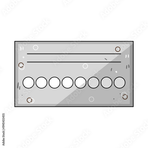 Loyalty card illustration showing blank spaces for stamps or punches, depicting customer retention, reward programs, repeat purchases, and special discounts for dedicated clientele