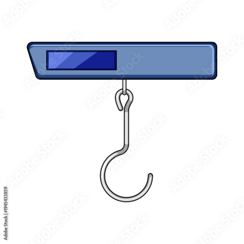 Digital luggage scale illustrating accurate weight measurement and baggage control for traveling, packing, and avoiding overweight fees, isolated on a white background