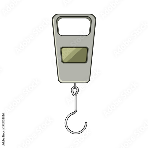 Digital hand held scale representing concepts of travel preparation, airline regulations, excessive weight, baggage allowance, and avoiding overweight fees at airports