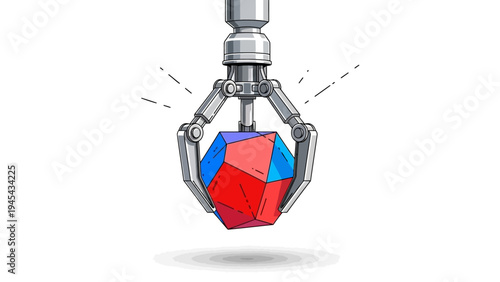 Robotic Claw Holding Geometric Object.