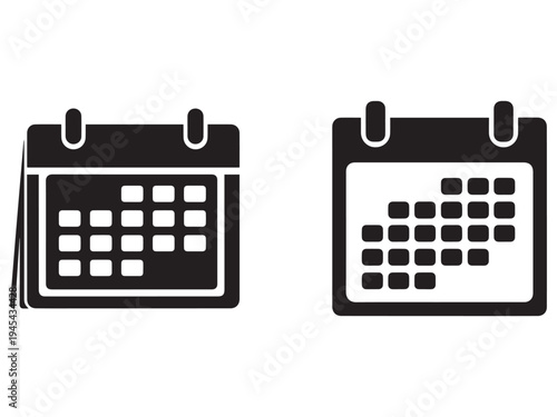 Calendar icons for organizing and planning dates and events on a computer or mobile device screen with dates and times  calendar symbols for scheduling and time management