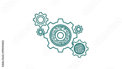 Gears and Cogs Mechanical System Illustration.