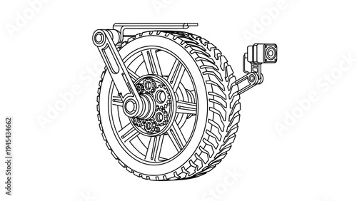 Motorcycle Front Wheel and Suspension System.