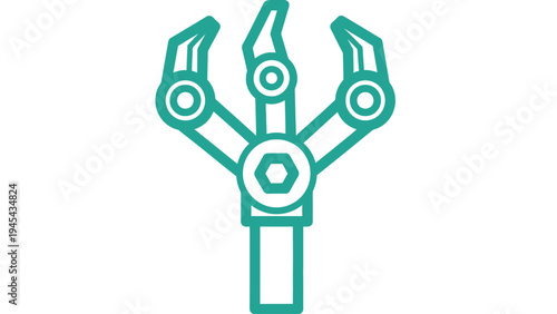 Robot Gripper Claw Mechanical Illustration Design.