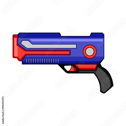 Playful blue and red toy blaster for kids, perfect for imaginative indoor or outdoor games and pretend adventures, colorful plastic design for hours of fun and play