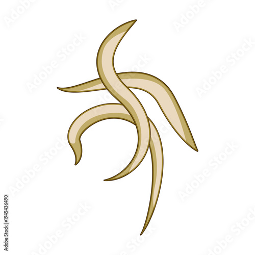 Parasitic worms forming an intricate abstract pattern, symbolizing infection, disease, and the biological challenges of internal pathogens in healthcare and scientific contexts