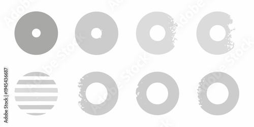 Abstract arrangement of gray oval shapes with central openings