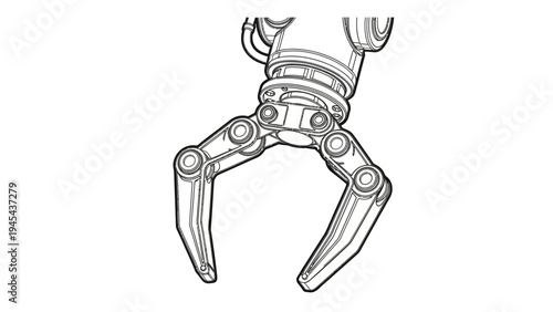 Mechanical Claw or Gripper Device Illustration.