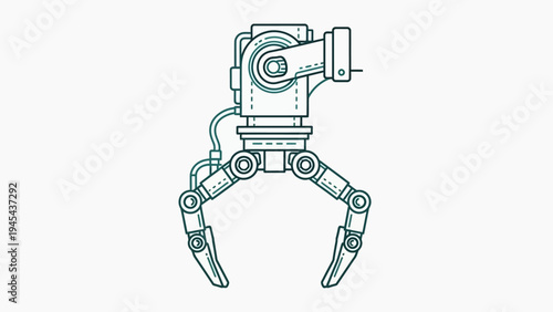 Mechanical Robotic Claw Hand Illustration.