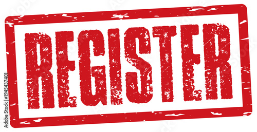 Register red grunge stamp.