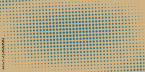 Natural blue and mustang  colors pop art dotted gradient pattern horizontal vector . Halftone dots  texture glitch Background