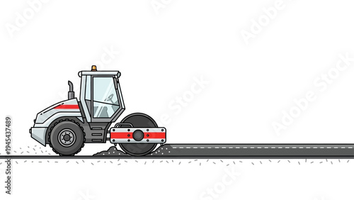 Road Roller Machine Heavy Equipment Vehicle.