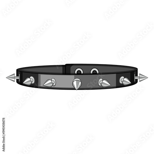 Black leather bracelet featuring numerous silver metal spikes, illustrating a strong rebellious subculture and alternative fashion statement for accessories and jewelry