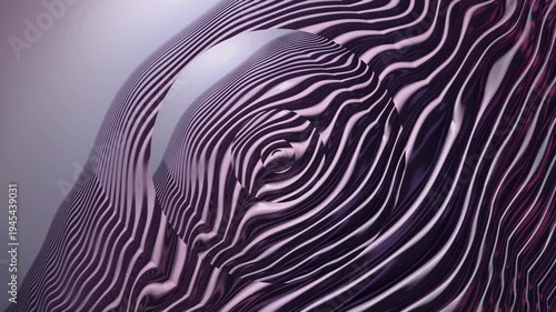 Wallpaper Mural Abstract purple and white striped wavy surface with light reflections. Torontodigital.ca