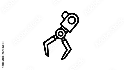 Robot Arm Illustration Simple Design Icon.