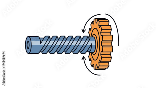 Worm Gear Mechanism with Spiral Shaft.