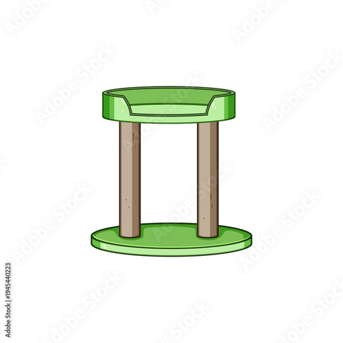 Cat furniture providing a dedicated scratching surface and comfortable elevated bed for pets, promoting healthy scratching habits and offering a relaxing resting spot within a home environment