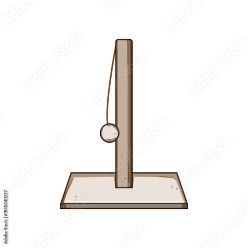 Feline accessory featuring a sturdy scratching pole with a dangling toy ball, offering a designated surface for cats to sharpen claws and engage in active play