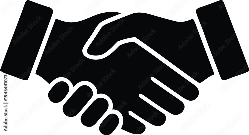 Obraz premium Professional handshake silhouette icon representing business partnership agreement cooperation and successful teamwork