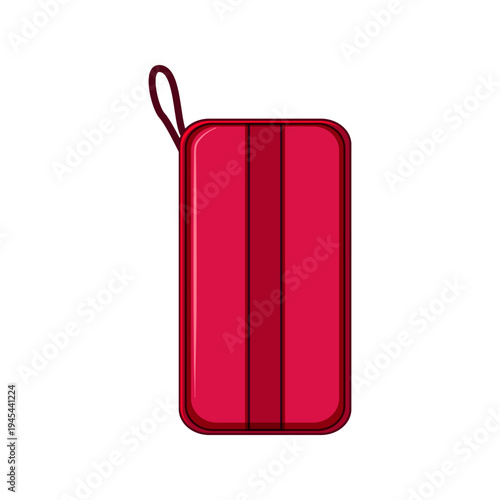 Red compact travel organizer pouch with a carrying loop, perfect for storing and protecting electronics, cables, or personal accessories during journeys