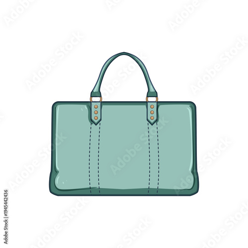 Light blue weekender bag illustration showcasing a chic travel accessory for short trips, overnight stays and casual getaways, ideal for carry on essentials and style