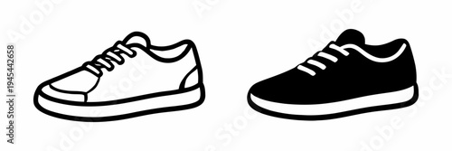 Modern Athletic and Casual Footwear Icons Representing Lifestyle and Comfort