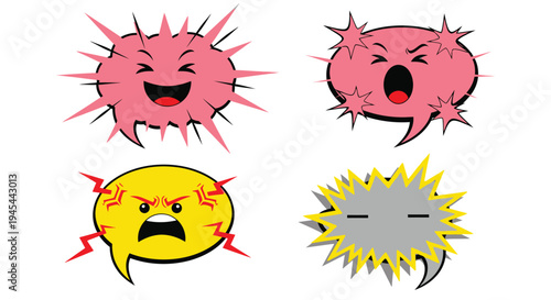 Set of 4 virus icons vector