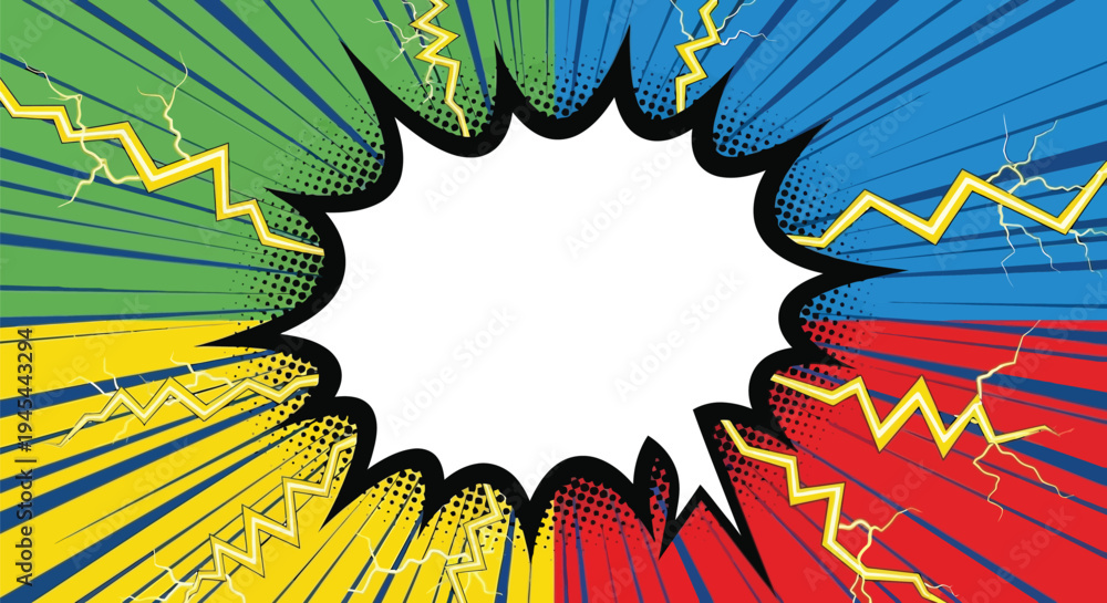 Fototapeta premium Vibrant colorful explosion burst vector graphic