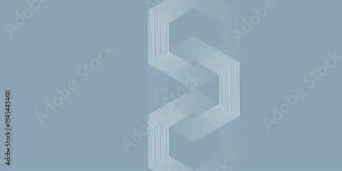 Amazing custom vector watercolor hexagon line art background