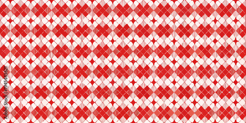 Red and white gingham pattern fills the entire frame of the image
