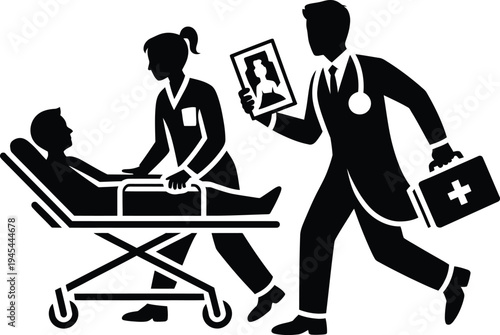 Hospital Emergency Patient Doctor Nurse Stretcher Medical Treatment Healthcare Ambulance