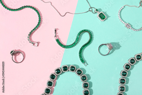 Beautiful jewelry set on co...