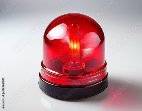 Wallpaper Mural the light of the red emergency siren is depicted with an elegant and shiny surface on a white background the central red indicator lights up creating a sense of urgency and warning ai generated Torontodigital.ca