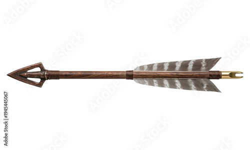 Fotografie Detailed rendering of a medieval arrowhead arrow on transparent background