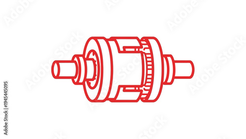 Mechanical Component Gearbox Illustration.