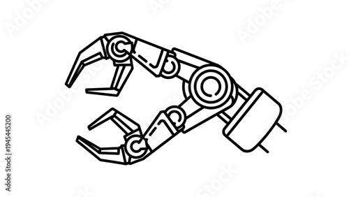 Mechanical Claw Robot Gripper Illustration.