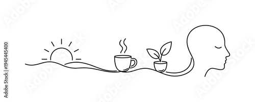 Peaceful morning routine and mental clarity in a balanced modern lifestyle where individuals begin the day with calm focus and simple habits that support productivity and emotional stability